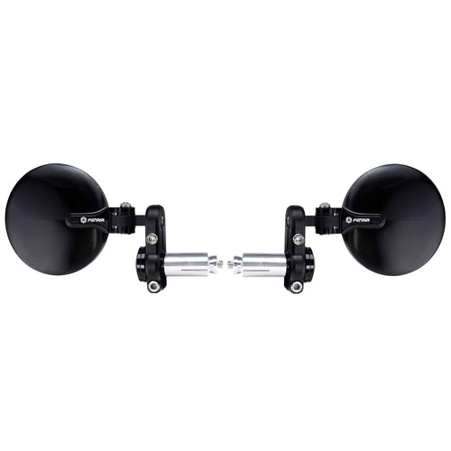 FENRIR CNC Forged Aluminum Alloy Round Black Motorcycle Bar End Mirrors 801-0366