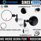 FENRIR CNC Forged Aluminum Alloy Round Black Motorcycle Bar End Mirrors 801-0366