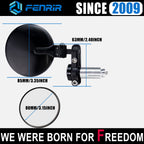 FENRIR CNC Forged Aluminum Alloy Round Black Motorcycle Bar End Mirrors 801-0366