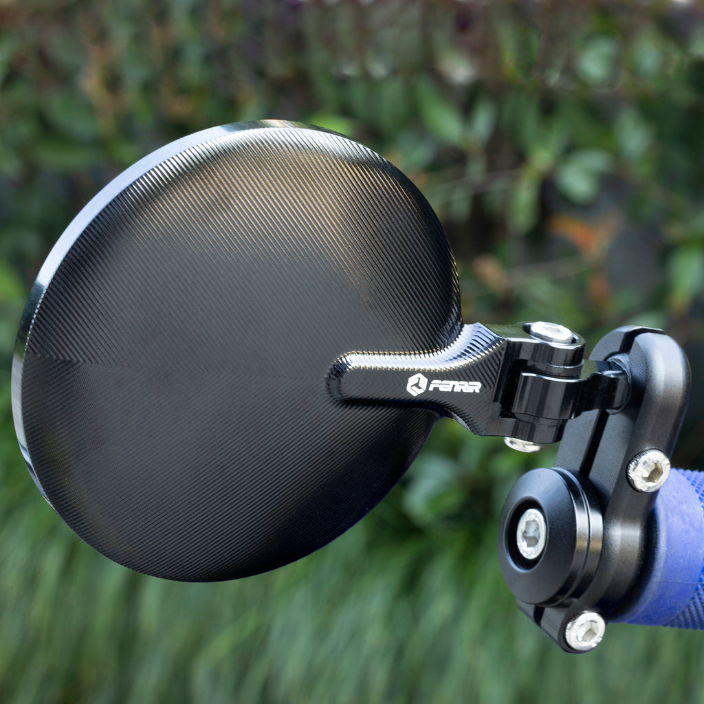 FENRIR CNC Forged Aluminum Alloy Round Black Motorcycle Bar End Mirrors 801-0366