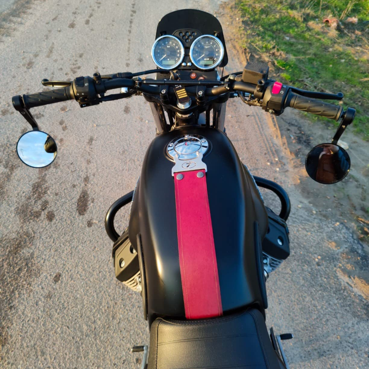 FENRIR EMARK Motorcycle Handlebar Bar End Mirrors For MOTO GUZZI V7 V9 V100 V11 V85strada Nevada750 Breva750 Griso Audace1400 1200SPORT MGX21 MGS01