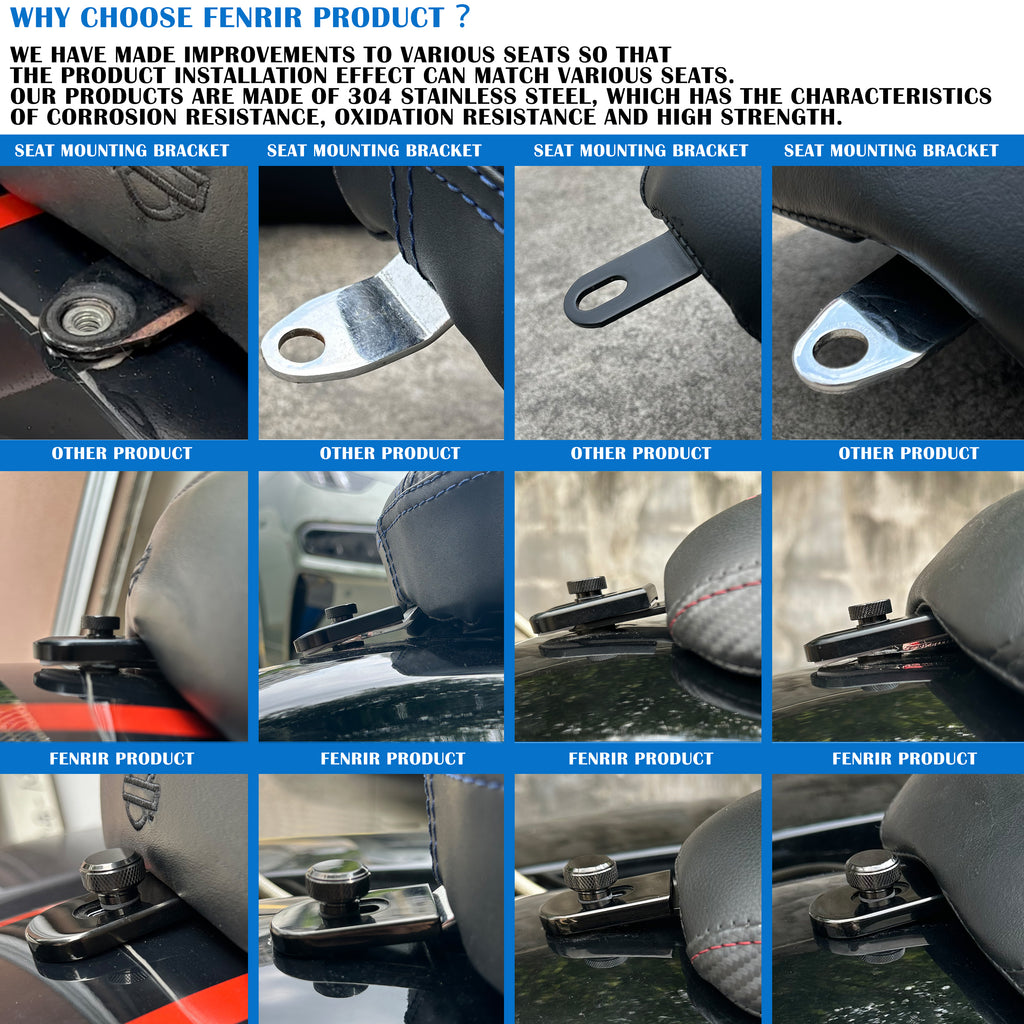 Fenrir Motorfiets Snelsluiting Zittingbout Schroef 304 Roestvrij Staal Zwarte Afwerking Voor 1997-nu Sportster XG XL Dyna Softail Touring CVO