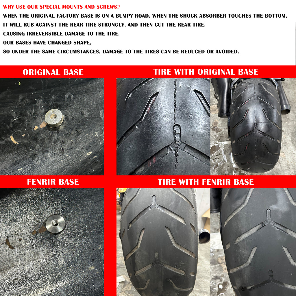 Fenrir Motorcycle Custom Quick Release Seat Bolt Screw Base Kit 304 Stainless Steel Black Finish For 1997-now Sportster Dyna Softail Touring CVO