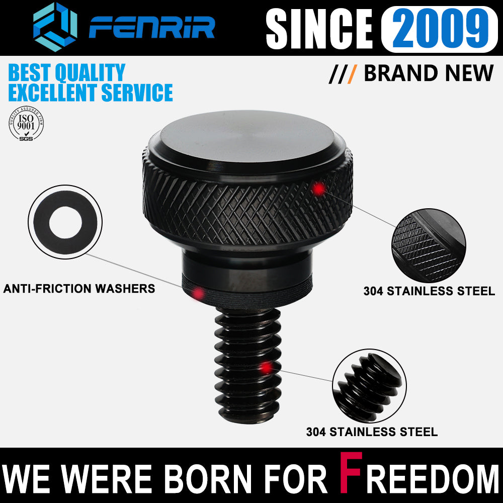 Fenrir Motorcycle Quick Release Seat Bolt Screw 304 Stainless Steel Black Finish For 1997-now Sportster XG XL Dyna Softail Touring CVO