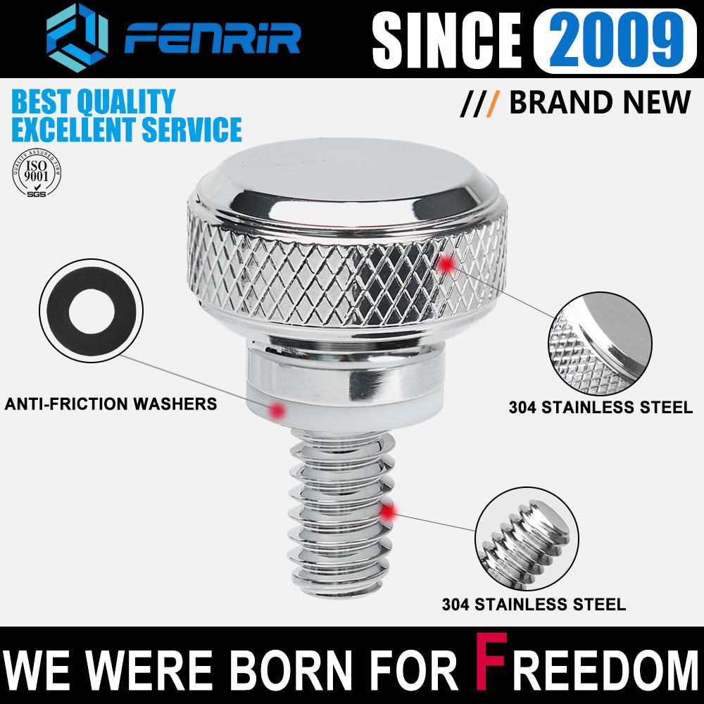 Fenrir Motorcycle Quick Release Seat Bolt Screw 304 Stainless Steel Chrome Finish For 1997-now Sportster XG XL Dyna Softail Touring CVO