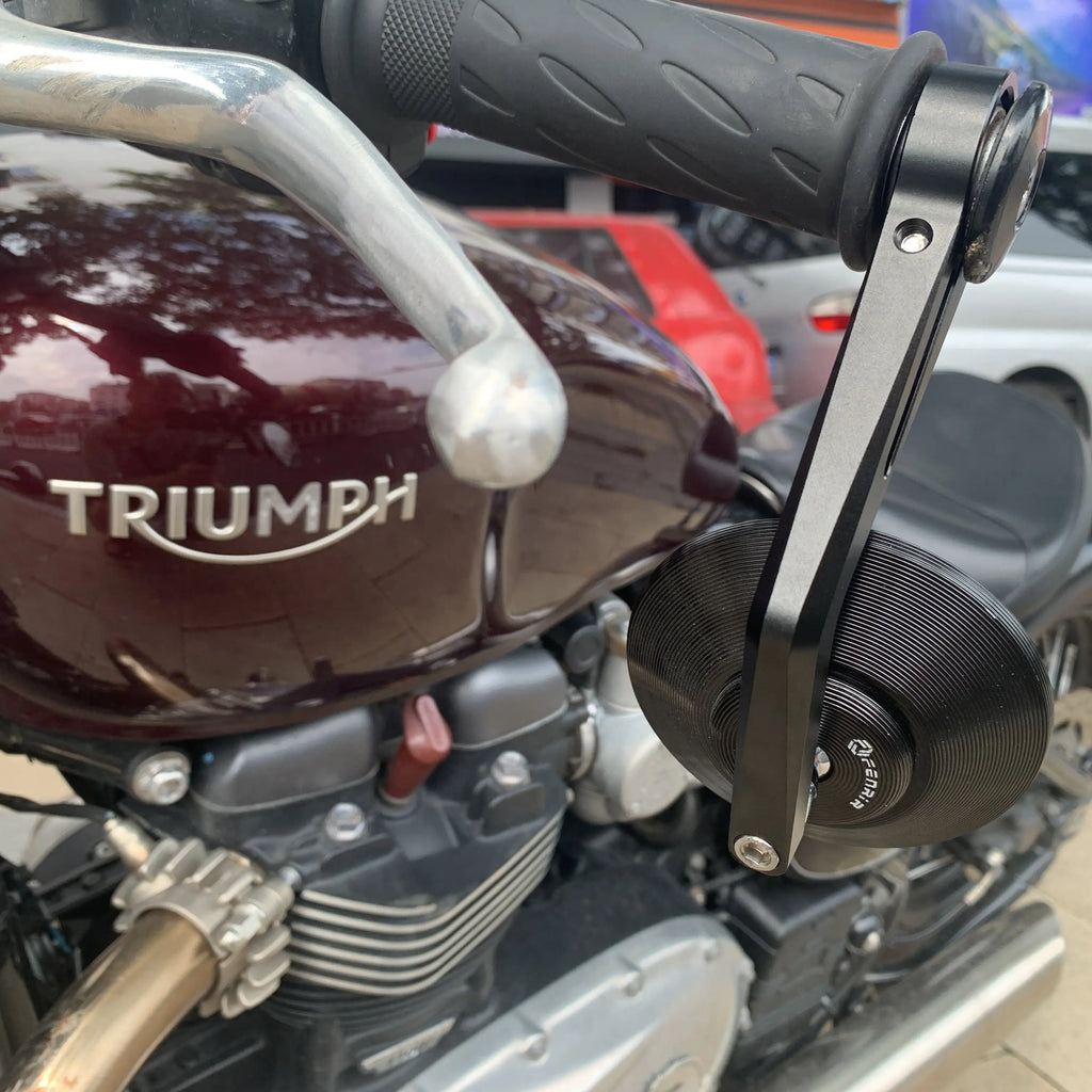 FENRIR Emark CNC Aluminum Alloy Round Cafe Racer Retro Black Motorcycle Bar End Mirrors Side Handlebar Mirror 801-0378