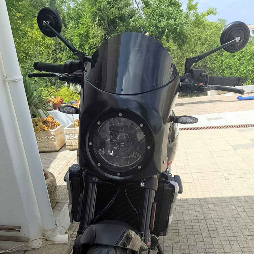 FENRIR Emark CNC Aluminum Alloy Black Motorcycle side Mirror Universal Retro Round For Adventure Dual Sport Naked Street Cruiser Scooter 801-0376