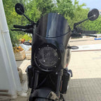 FENRIR Emark CNC Aluminum Alloy Black Motorcycle side Mirror Universal Retro Round For Adventure Dual Sport Naked Street Cruiser Scooter 801-0376