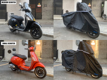 Muatkan imej ke dalam penonton Galeri, FENRIR 420D Oxford Cloth 80&quot; 205CM Motorcycle Cover Exhaust Pipe Anti-Scalding Waterproof Outdoor Outside Storage Length Extension Function top Box Design Windshield Design for Scooter