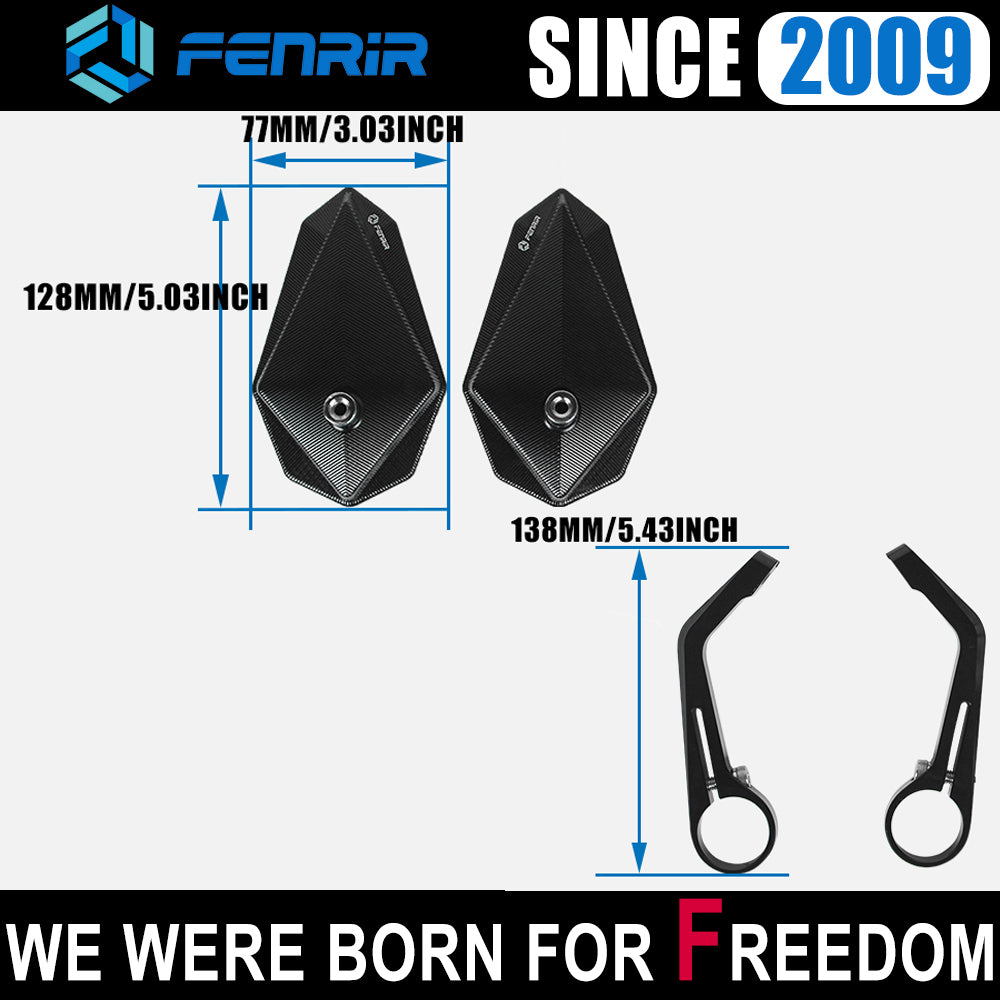 FENRIR Espelho Retrovisor para Motocicleta R nineT R9T S1000R R18 S1000RR F800R F900R R1250R R1200R HP4