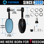 FENRIR CNC Алюминиевый сплав Cafe Racer Черный мотоцикл Бар Торцевые зеркала Боковые зеркала на руль Универсальный вид сзади для спорта Naked Street Cruiser Scooter