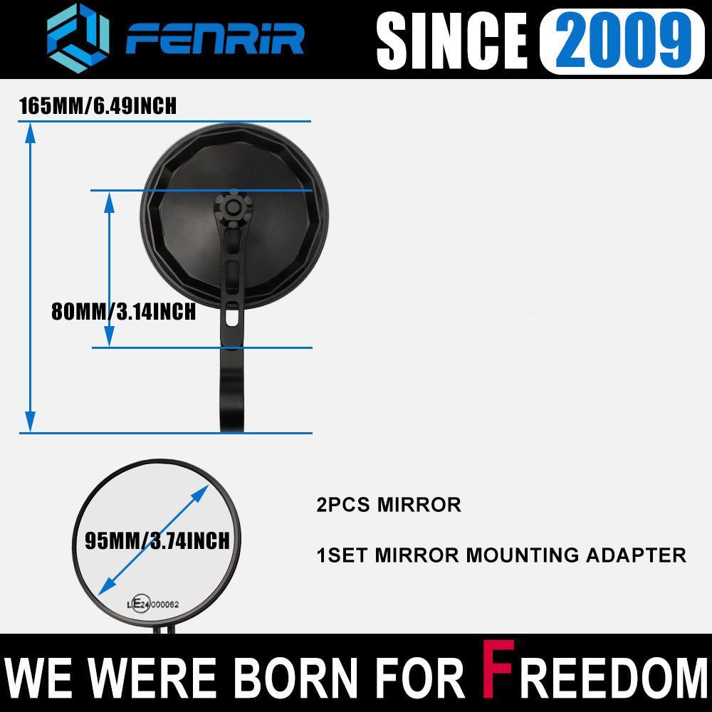 FENRIR 모터사이클 바 엔드 미러 1"인치 25MM 핸들바 다이나 브로드 아이언883 아이언1200 스포스터883 스포스터1200 XR1200 포티-에이트 세븐티-투 섀도우 블러바드