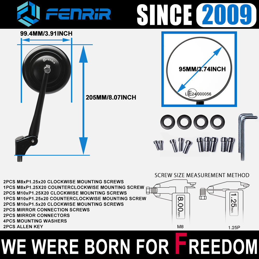 FENRIR Emark Motorcycle side Mirror For Brixton Cromwell1200 Cromwell250 Cromwell125 Crossfire125 Crossfire500 Felsberg250 Felsberg125 Glanville Saxby SK8 Storr500