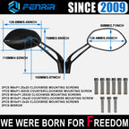 FENRIR Universal Motorcycle Side Mirror CNC Aluminum Alloy Anti-glare Curved Lens Big view Anti-vibration Street sports Cruise Adventure Scooter
