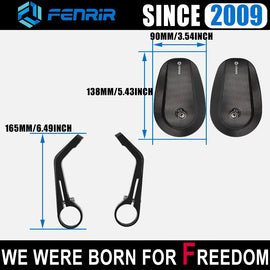 FENRIR Emark Motorcycle Bar End Mirror for Trident660 Street Triple 765 Speed Triple 1050 Speed Triple 1200RS Speed400 Speed Twin Street Cup Street Twin Bonneville Thruxton1200 Street Scrambler Scrambler 1200XC/X