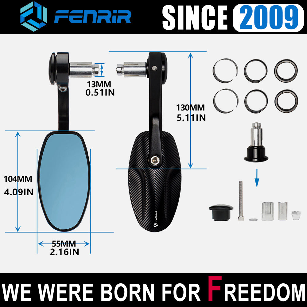 FENRIR CNC Aluminum Alloy Cafe Racer Black Motorcycle Bar End