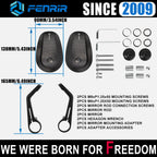 FENRIR CNC Aluminium Alloy Cafe Racer Retro Hitam Motosikal Bar Hujung Cermin Sisi Hendal Cermin Universal untuk Sukan Bogel Street Cruiser Scooter