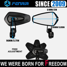 Load image into Gallery viewer, FENRIR CNC Aluminum Alloy Cafe Racer Black Motorcycle Bar End Mirrors Folding Side Handlebar Mirror For MT07/MT09(13-20)/MT10/MT01/MT125/XSR700/XSR900(16-21)/FZ6/FZ07/FZ09/FZ10/FZ1/TMAX/XJ6/VStar/XJR1300