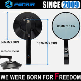 FENRIR Motorcycle Bar End Mirror for Z1000 Z900 Z800 Z750 Z400 Z900RS Z650RS ZH2 Ninja500 Ninja400 ZX6R ZX10R ZX25R ZX14R ZX4R ER6N ER6F Vulcan S ZRX1200