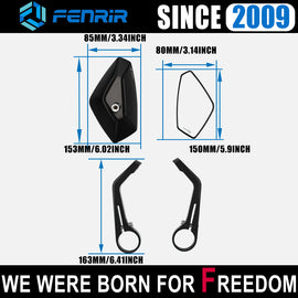 Rétroviseur d'extrémité de barre de moto FENRIR pour MT/XSR/FZ/Niken/TMAX/XMAX/SMAX/XJ6/VStar/XJ/XJR/Majesty/Road Star