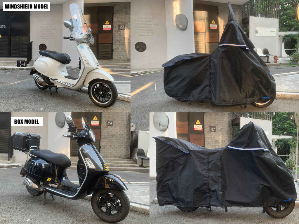 FENRIR 420D Oxford Cloth 80" 205CM Motorcycle Cover Exhaust Pipe Anti-Scalding Waterproof Outdoor Outside Storage Length Extension Function top Box Design Windshield Design for Scooter