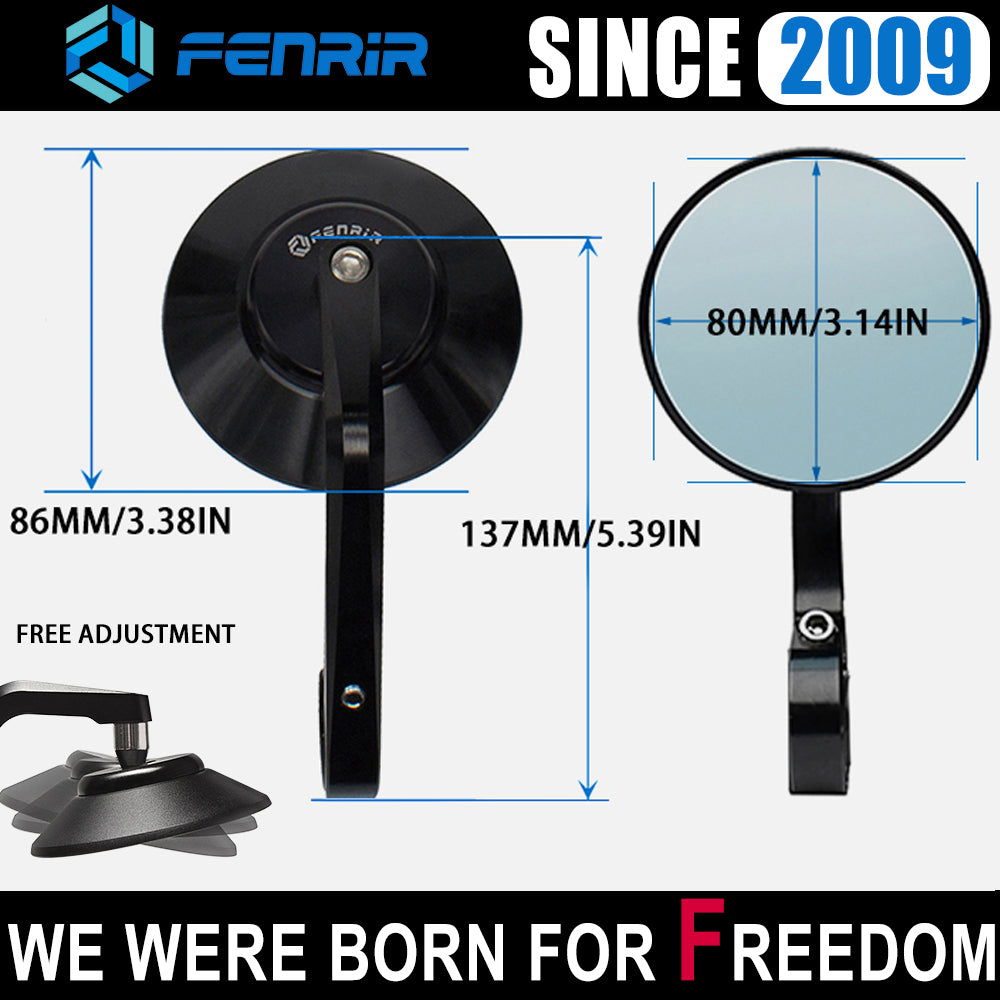 FENRIR Motorcycle Bar End Mirror for Trident 660 Bonneville T100 T120 Bobber Speed Twin Street Cup Street Twin Thruxton1200 Street Scrambler Scrambler 1200XC/XE Street Triple 765 Speed Triple 1050 Speed Triple 1200RS