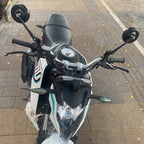 FENRIR Emark CNC Aluminiumlegering Svart Motorcykel Sidostyrespegel Universal Retro Rund För Adventure Dual Sport Naked Street Cruiser Scooter 801-0376