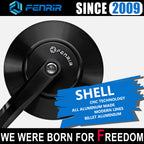FENRIR CNC Aluminum Alloy Round Cafe Racer Retro Black Motorcycle Bar End Mirrors Side Handlebar Mirror 801-0028