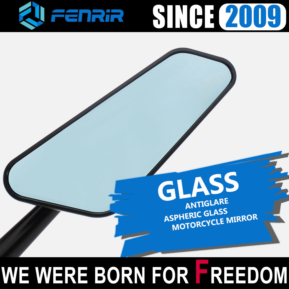 FENRIR Universal รถจักรยานยนต์ กระจกมองข้าง CNC Aluminium Alloy Anti-Glare Curved Lens Anti-vibration