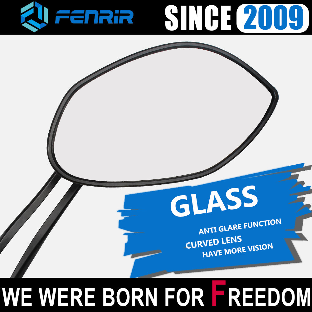FENRIR Universal Motorcycle Side Mirror CNC Aluminum Alloy Anti-glare Curved Lens Big view Anti-vibration Street sports Cruise Adventure Scooter