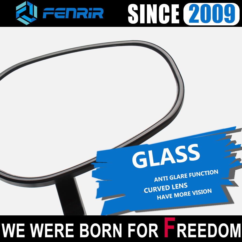 FENRIR CNC Aluminium Alloy Cafe Racer Retro Hitam Motosikal Bar Hujung Cermin Sisi Hendal Cermin Universal untuk Sukan Bogel Street Cruiser Scooter