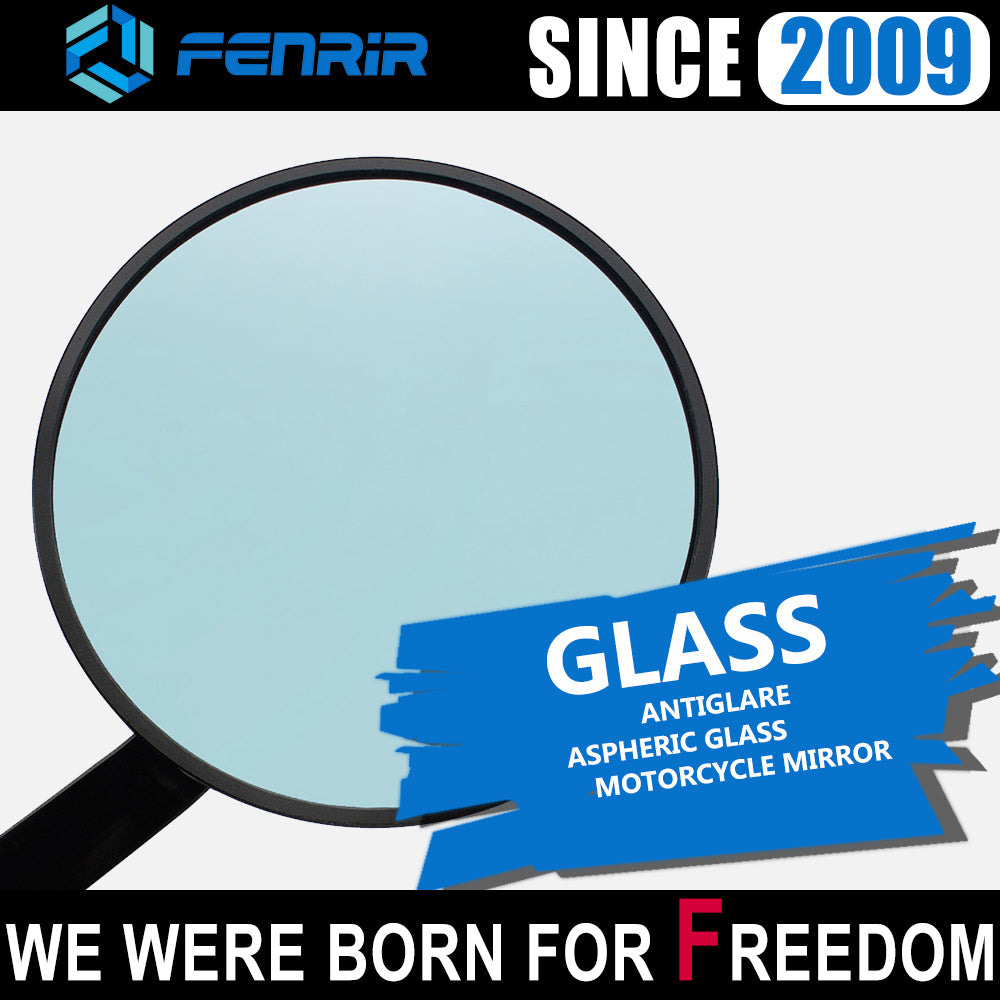 FENRIR CNC Aluminum Alloy Round Cafe Racer Retro Black Motorcycle Bar End Mirrors Side Handlebar Mirror 801-0028
