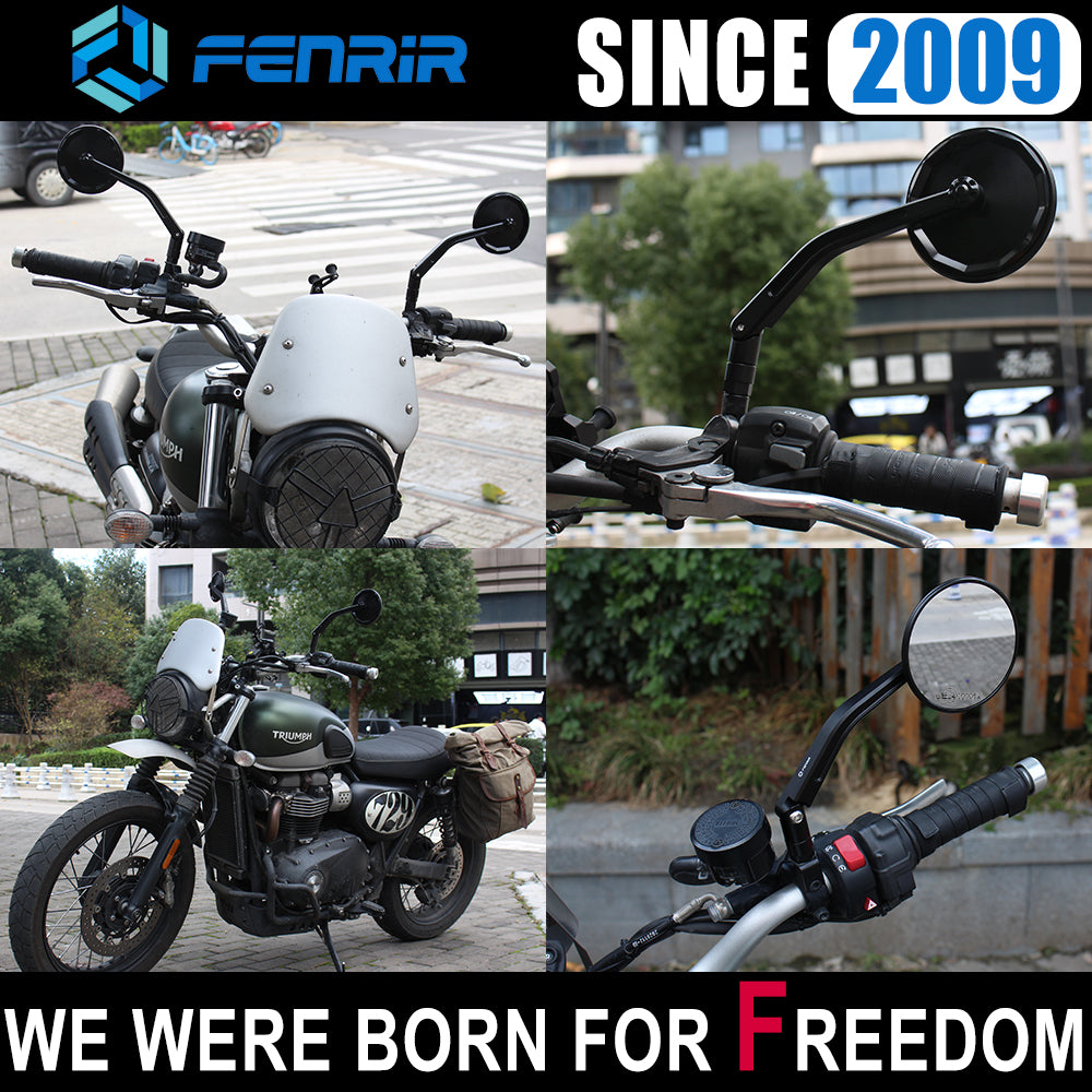 FENRIR Emark Motorcycle Side Mirror For XSR900 XSR700 XSR155 XSR125 SR400 VStar XJR1300 XJR1200 Bolt R-Spec Bolt C-Spec