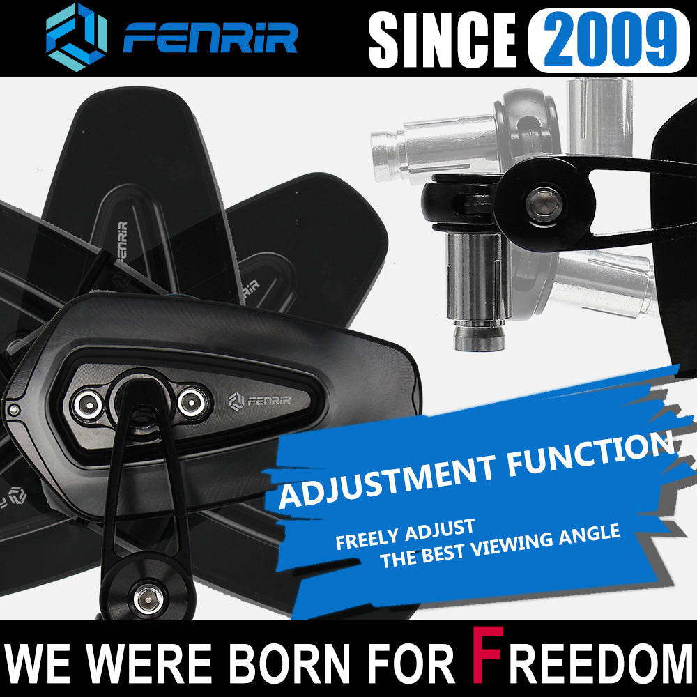 FENRIR Motorcycle Handlebar Bar End Mirrors Mirror For KAWASAKI Z1100 Z1000 Z900 Z800 Z750 Z500 Z400 Z300 Z250 ZH2 Ninja500 Ninja400 ZX6R ZX10R ZX25R ZX4R ZX14R ER6N ER6F Z900RS Z650RS Vulcan S Eliminator