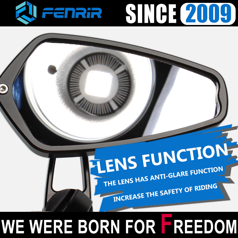 FENRIR CNC In Lega di Alluminio Cafe Racer Nero Moto Bar End Specchietti Laterali Manubrio Pieghevole Specchietto Retrovisore Universale Per MT/XSR/FZ/Niken/TMAX/XMAX/SMAX/XJ6/VStar/XJ/XJR/Majesty/Road Star