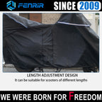 FENRIR 420D Oxford Cloth 80" 205CM Motorcycle Cover Exhaust Pipe Anti-Scalding Waterproof Outdoor Outside Storage Length Extension Function top Box Design Windshield Design for Scooter