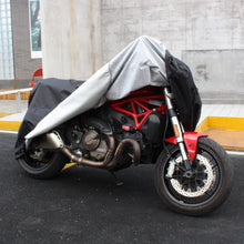 将图片加载到图库查看器，FENRIR 86.6&quot; 220CM 420D Oxford Cloth Motorcycle Cover Exhaust Pipe Anti-Scalding Waterproof Outdoor Storage for Naked Motocross Street Sports Scooter