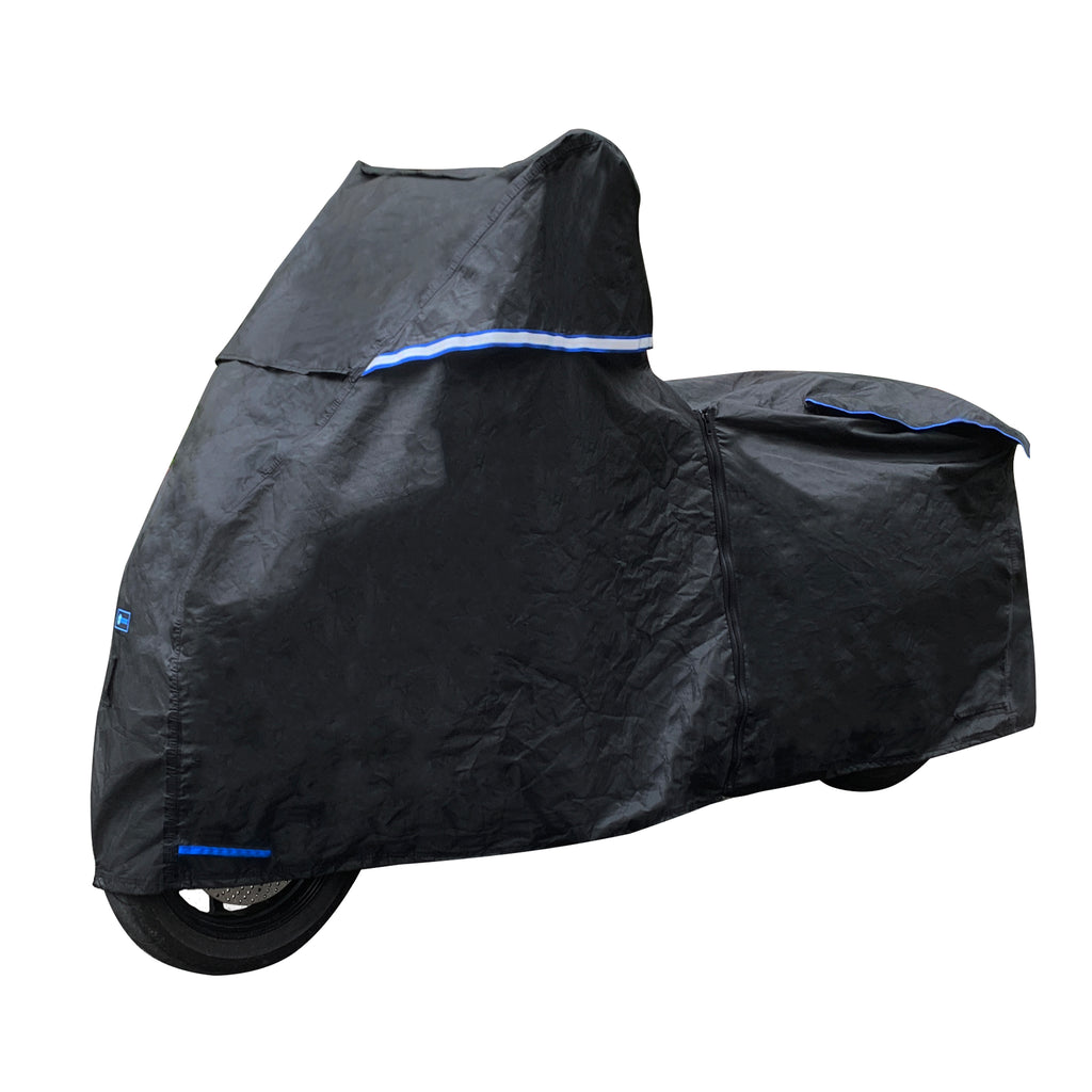 FENRIR 420D Oxford Cloth 80" 205CM Motorcycle Cover Exhaust Pipe Anti-Scalding Waterproof Outdoor Outside Storage Length Extension Function top Box Design Windshield Design for Scooter