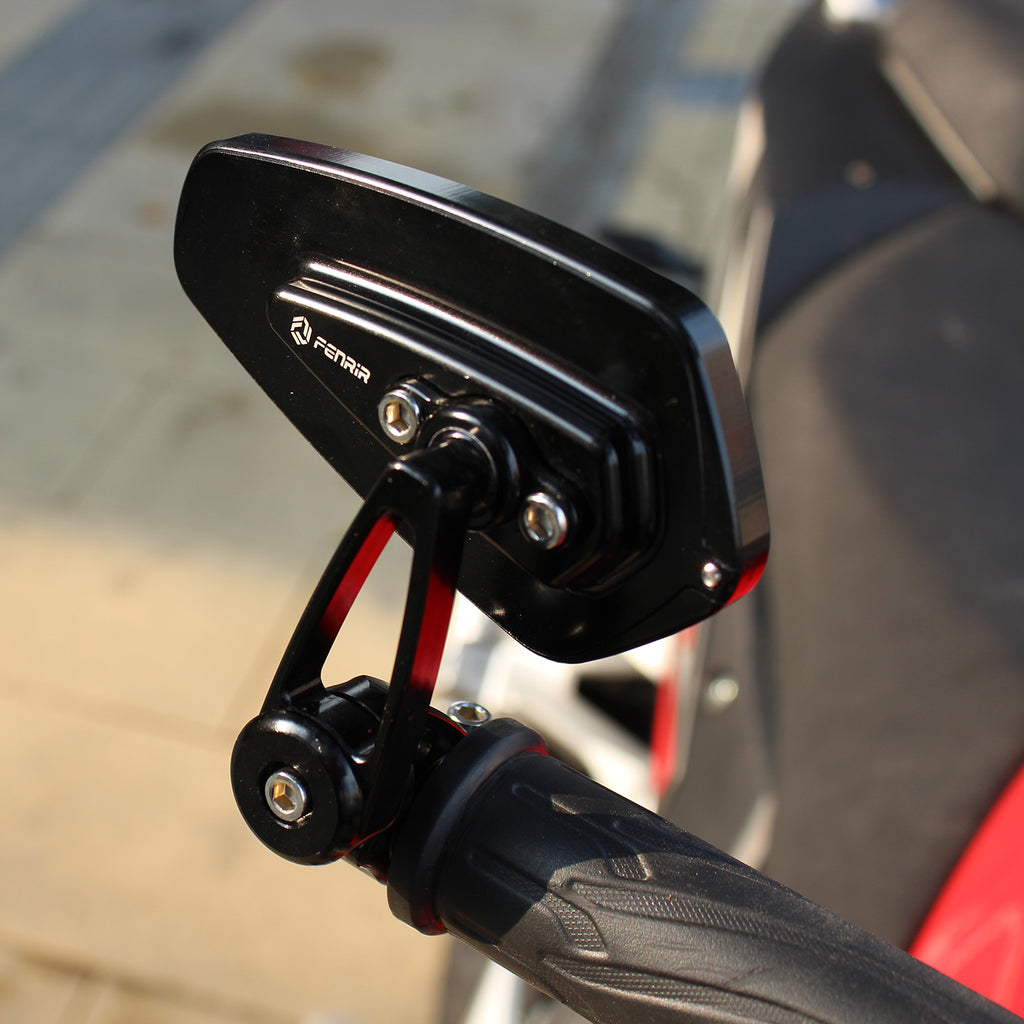 FENRIR Hợp kim nhôm CNC Cafe Racer Màu đen Xe máy Thanh cuối Gương gấp Tay lái Gương Đa năng Chế độ xem phía sau cho Xe tay ga đường phố Naked Sport
