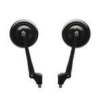 FENRIR E24 Emark CNC 알루미늄 합금 블랙 오토바이 사이드 미러 유니버설 레트로 라운드 M10/M8 어드벤처 듀얼 스포츠 네이키드 스트리트 크루저 스쿠터