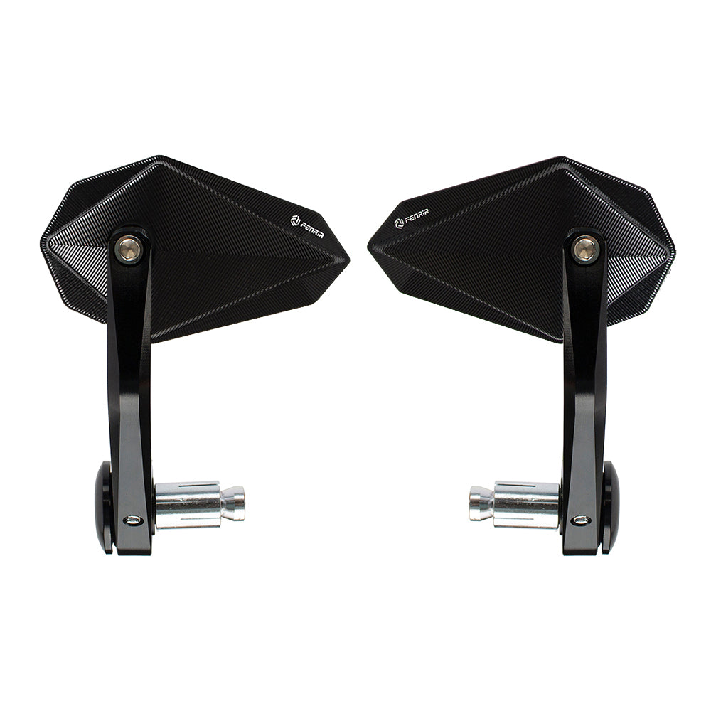 FENRIR CNC Aluminum Alloy Cafe Racer Black Motorcycle Bar End Mirrors Side Handlebar Mirror Universal Rear View For Sport Naked Street Cruiser Scooter