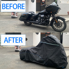 将图片加载到图库查看器，FENRIR 104&quot; Inch 265CM 420D Oxford Cloth Motorcycle Cover Waterproof Outdoor Storage for Cruise Touring Bagger Bobber side box design Antenna hole