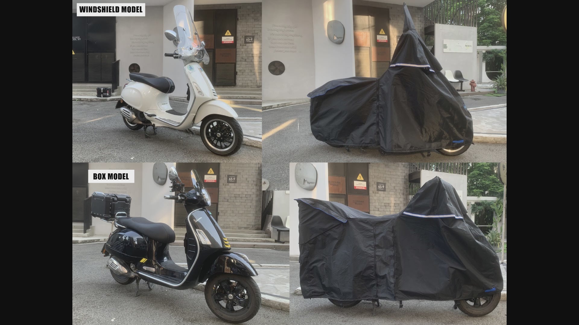 FENRIR 420D Oxford Cloth 80" 205CM Motorcycle Cover Exhaust Pipe Anti-Scalding Waterproof Outdoor Outside Storage Length Extension Function top Box Design Windshield Design for Scooter