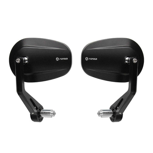 FENRIR Emark CNC Aluminum Alloy Cafe Racer Retro Black Motorcycle Bar End Mirrors Side Handlebar Mirror 801-0375