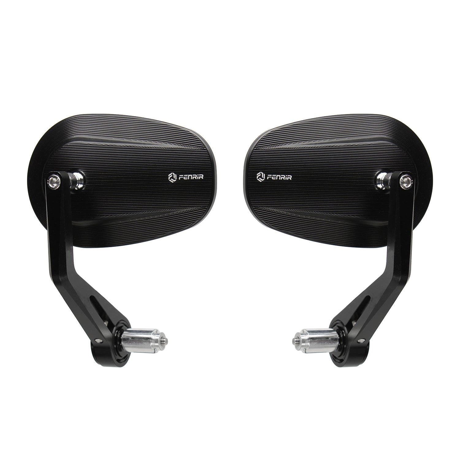 FENRIR CNC Aluminium Alloy Cafe Racer Retro Hitam Motosikal Bar Hujung Cermin Sisi Hendal Cermin Universal untuk Sukan Bogel Street Cruiser Scooter