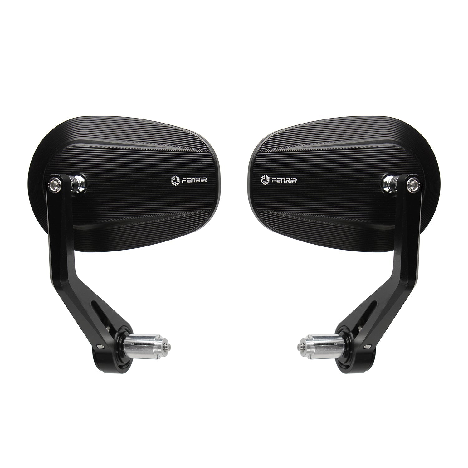 FENRIR CNC Aluminium Alloy Cafe Racer Retro Hitam Motosikal Bar Hujung Cermin Sisi Hendal Cermin Universal untuk Sukan Bogel Street Cruiser Scooter