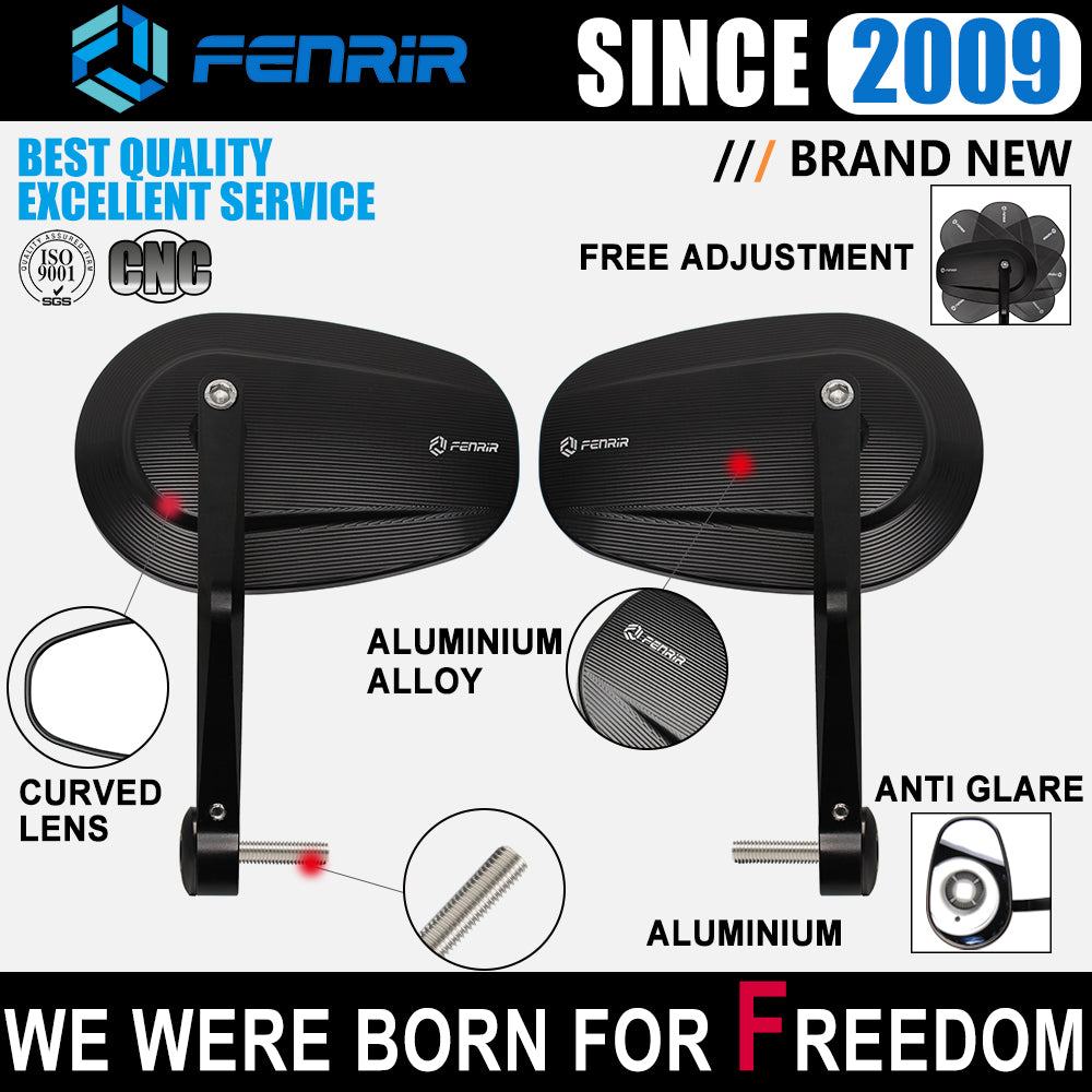 FENRIR EMARK Motorcycle Bar End Mirror for BMW S1000R F900R F800R R1300R R1250R R1200R RnineT R12nineT R18 R12 S1000RR HP4 M1000R M1000XR S1000XR F900XR R1300GS R1250GS F900GS F800GS F850GS F750GS