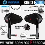 FENRIR EMARK CNC Aluminium Alloy Cafe Racer Cermin Hujung Bar Motosikal Hitam Cermin Hendal Sisi Untuk Skuter Cruiser Basikal Jalan Telanjang Super Sukan