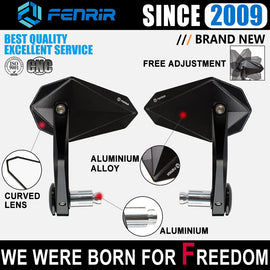 FENRIR Motorcycle Handlebar Bar End Mirrors For Aprilia Tuono660 Tuono V4 Tuono1000 Mana850 Shiver750 Shiver900 Mana850 SR GT 125 SR GT 200 Pegaso650 RSV1000 RST1000 SL1000
