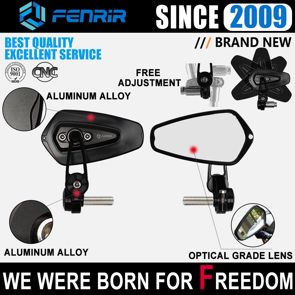 FENRIR Motorcycle Bar End Mirror for BMW S1000R F900R F800R R1300R R1250R R1200R RnineT R12nineT R18 R12 R12S R12GS S1000RR HP4 M1000R M1000XR S1000XR F900XR R1300GS R1250GS F900GS F800GS F850GS F750GS